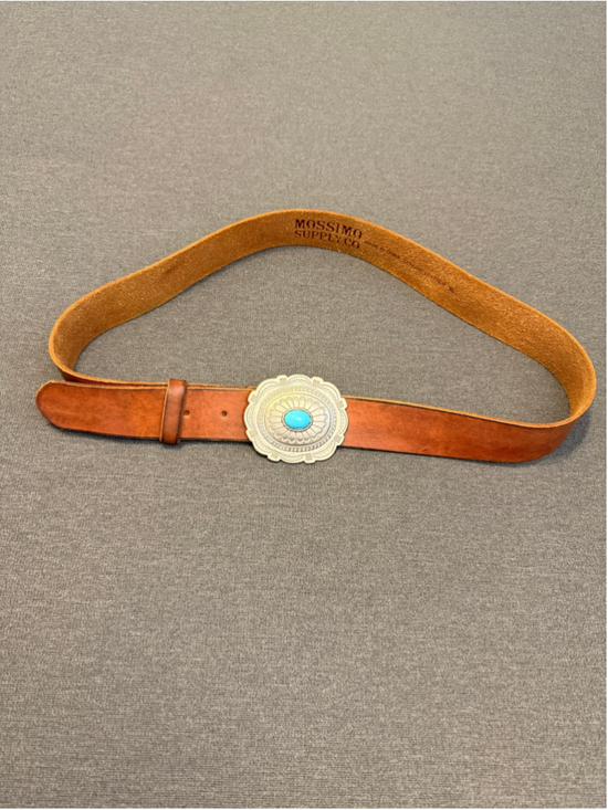 Mossimo Supply Co. Accessories - brown leather Mossimo Supply Co. belt silver toned concho buckle turquoise XL